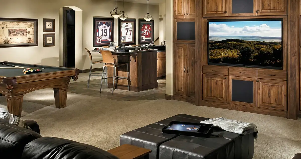 finished basement remodeling project transforming a basement into a comfortable living space in Glendale, AZ