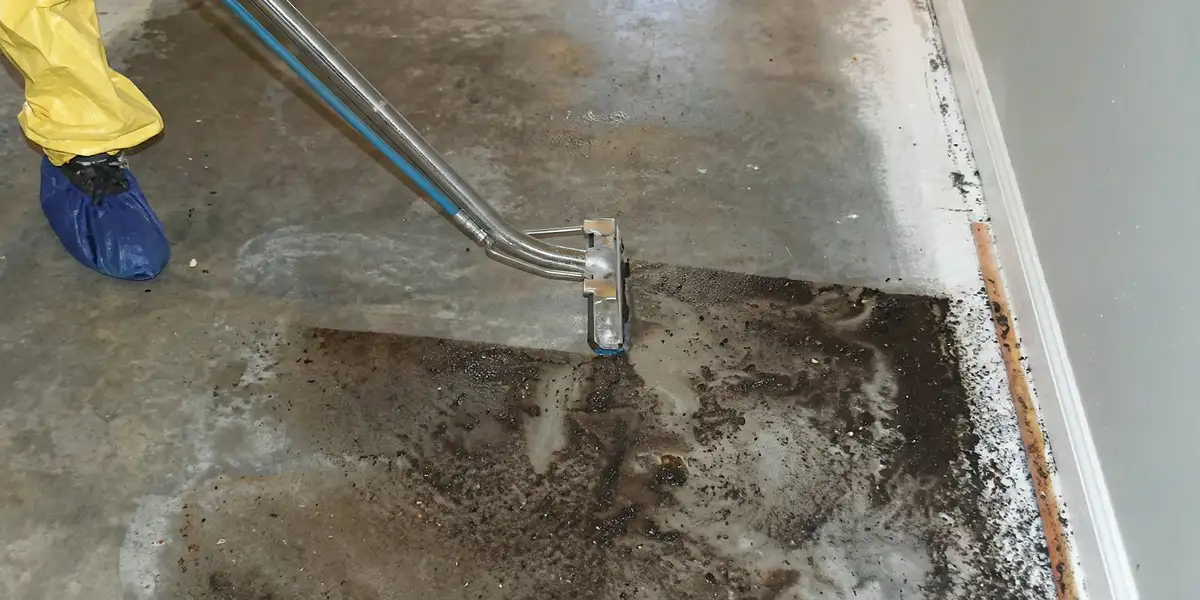 sewage removal technicians extracting contaminated wastewater from a residential floor in Glendale, AZ